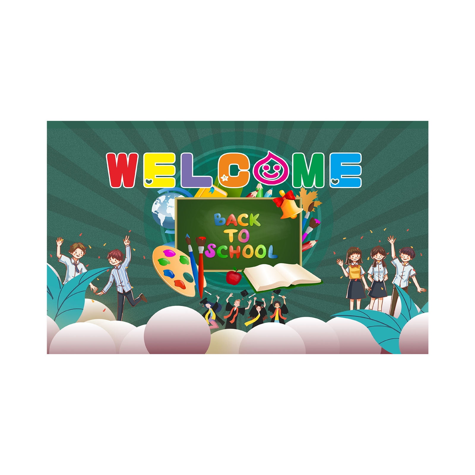 Sentmoom Welcome Back To School Party Decorations Opening Season Banner buy-4-pieces-back-to-school-party-decorations-wooden-first-of-school