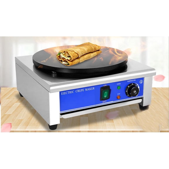 TECHTONGDA Electric 15.7 inch Single Head Pancake Furnace Machine Crepe Machine Single Crepe Maker and Pancake Machine
