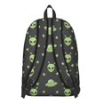 thumbnail image 3 of Alien and UFO Black Pattern Backpack for School, Cute School Bag with Adjustable Shoulder Straps and Padded Back, 15.7"x11.8"x5.5", 3 of 5