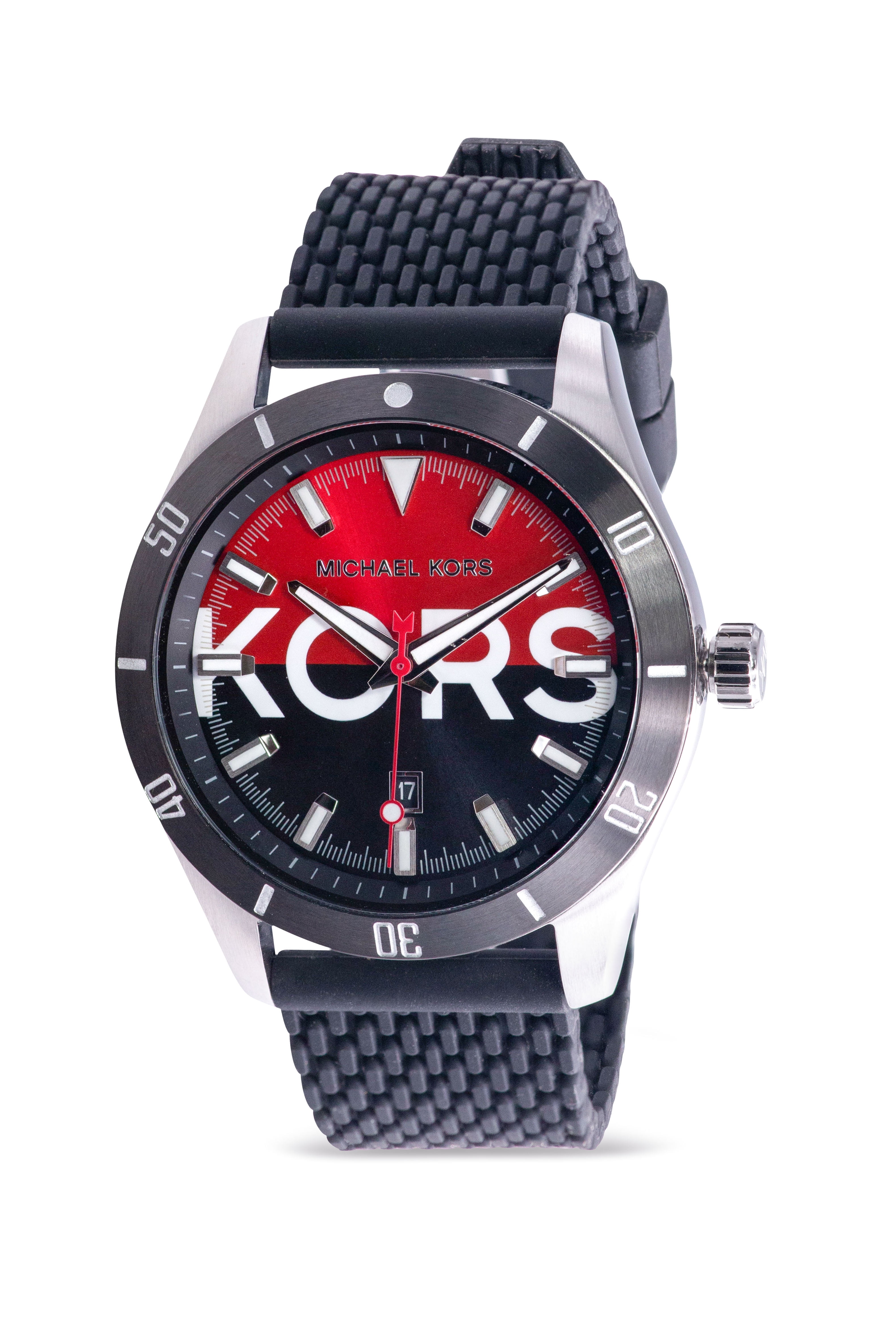 Michael Kors Oversized Layton Silvertone Watch in Red for Men  Lyst