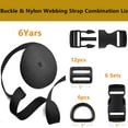 thumbnail image 2 of Buckles Strap 1 Inch: Nylon Webbing Straps 6 Yards, Quick Side Release Plastic Buckles Dual Adjustable 6 Pack, Tri-Glide Slide Clip 12 PCS, Metal D Rings 6 PCS, Heavy Duty, Black, 2 of 6