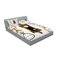 thumbnail image 2 of Ambesonne Vintage Fitted Sheet & Pillow Sham Set, Antique Clocks Pattern, Queen, Umber and Beige, 2 of 2