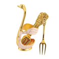 thumbnail image 4 of Juego de soporte de base de cisne decorativo de metal Juego de tenedores de postre Juego de vajilla Tenedores de aperitivo Cucharillas para Hotel Boda Tenedor Aureate Blanco Macarena Vajilla de postre, 4 of 8