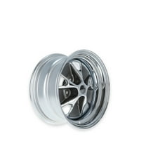 Scott Drake C5ZZ-1007-BR 65 Styled Steel Wheel 14x7 4 bs Chrome/Charcoal Insert