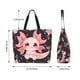 thumbnail image 5 of Balery Chibi Axolotl Sakura Fantasy Bolsa Tote Estilo Estético con Cremalleras, Bolsa de Hombro, Bolsa de Compras Grande y Plegable, 5 of 8