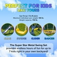 thumbnail image 4 of Sportspower Super Star 5-in-1 Metal Swing Set: 2 Swings, Flying Saucer, 2-Person Roman Glider, 6.5ft Slide; Great for Kids 3-8; Bonus Anchor Kit, 4 of 10