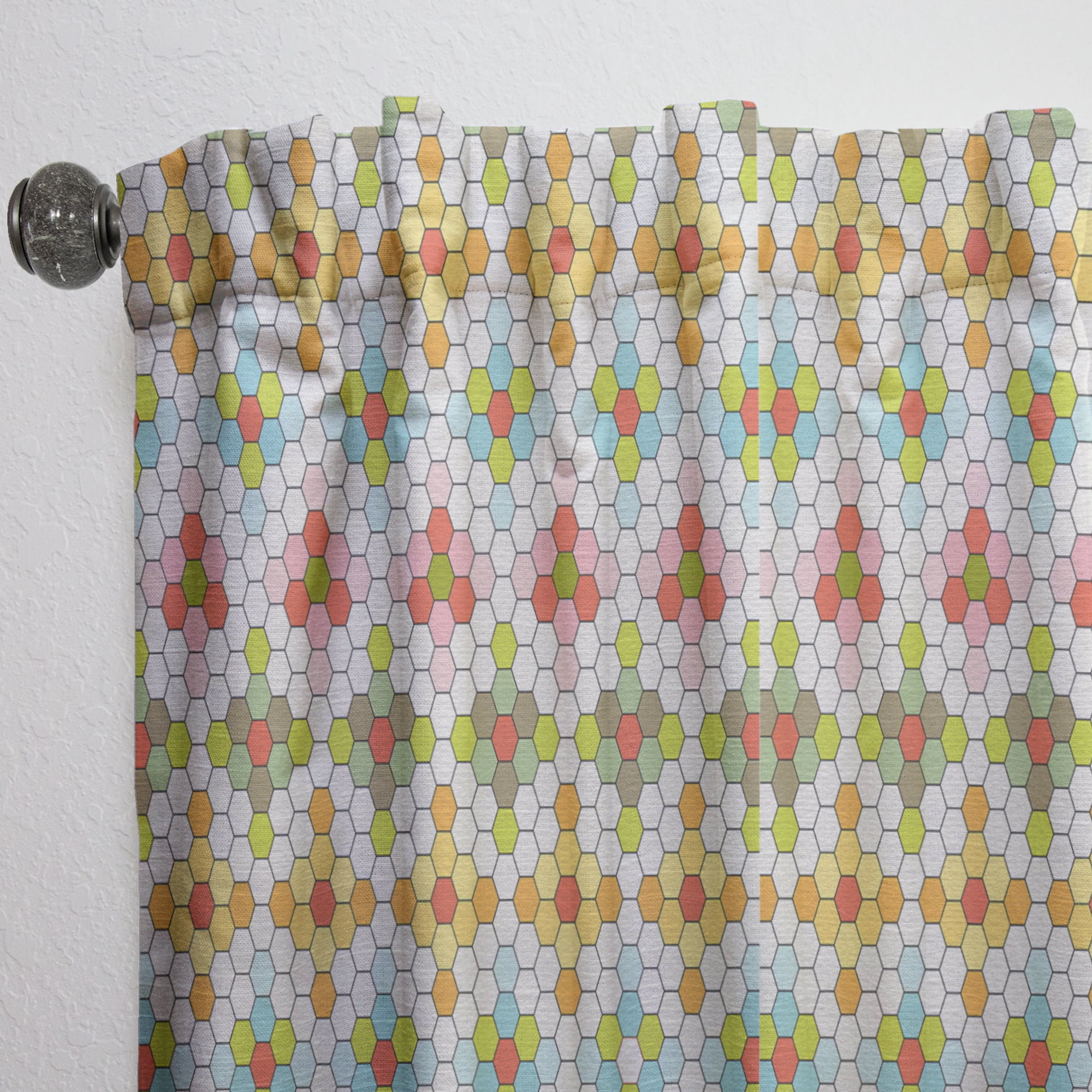 Designart 'Geometrical Retro Design IX' Mid-Century Modern Curtain Panel
