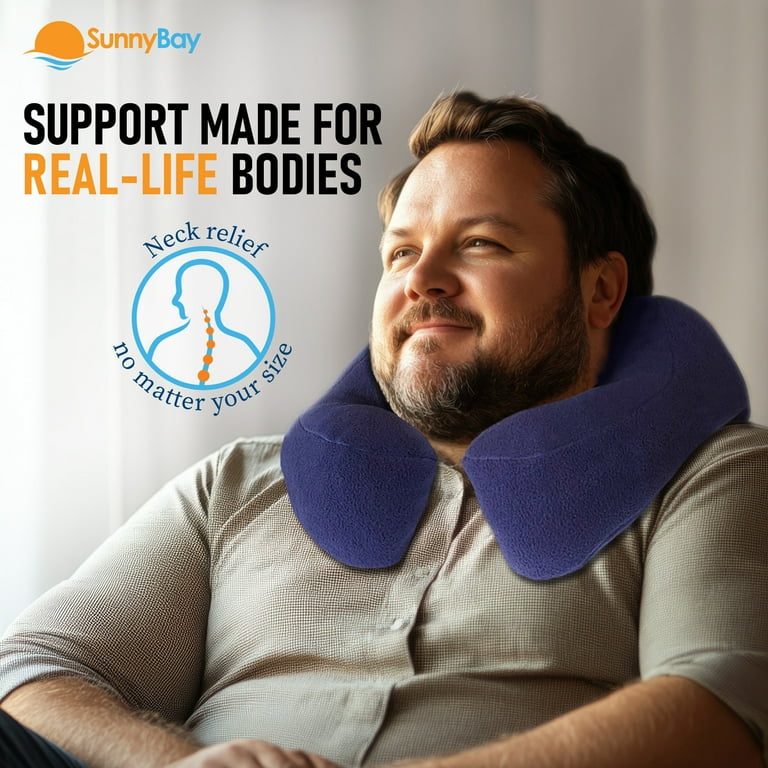 Sunshine Pillows Ergonomic Travel Neck Pillow, Cervical Support