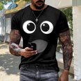 thumbnail image 4 of jowamay Googly Eyes Tshirt Crewneck Men's Casual Funny Short Sleeve Summer Big Eyes Graphic Tees for Travel, 4 of 7