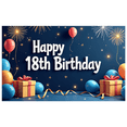 thumbnail image 1 of Happy 18th Birthday Banner Backdrop Party Supplies Photography Props Festive Background Birthday Decorations Celebration Scene Event Decor, 1 of 4