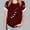 Wine, variant on Womens Shirts Cute Dog Paw Heart Letter Print Loose T-Shirts Fashion Blouses Summer Short Sleeve Round Neck Tops
