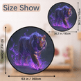 thumbnail image 2 of CURLYOOT Cool Tiger 5.2ft Round Rug for Living Room, Large Washable Area Rug, Non Slip Floor Mat Indoor Rugs for Bedroom, Dining Room, Offices, Entryway, 2 of 7