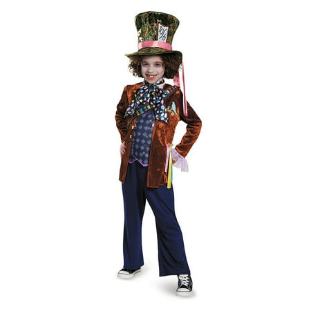 Mad Hatter Deluxe Alice Through The Looking Glass Movie Disney Costume, Medium/7-8, Product Includes: Jacket, cravat, hat, pants By Disguise