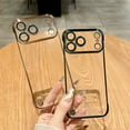 thumbnail image 4 of for iPhone 13 Pro Transparent Frameless Back Cover + Camera Lens Protector, Luxury Hard PC Anti-Scratch Shock-Absorbent Glossy Lightweight Borderless Cover, Support Wireless Charging, Clear, 4 of 9