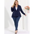 thumbnail image 3 of Blazer de talgrande pamujer con solacon muescas, dobladillo con volantes y péplum, paNavidad Azul marino 4X, 3 of 6