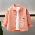 thumbnail image 5 of XYAIYT Cute Boys Shirt Jacket with Pocket Lapel Long Sleeve Button Down Shirts Coat Fall Spring Wear for Kids, 5 of 5