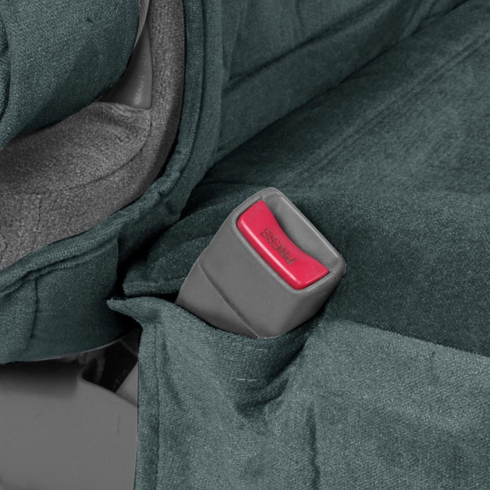 BDK TS-303-CC_AMAUG Velour Fabric Front Seat Cover for Trucks SUV Integrated Armrest TS (Charcoal), 1 Pack