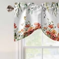 thumbnail image 4 of Red Poppy Tie Up Valance Curtains for Windows, Kitchen Curtains Window Treatments, Spring Farmhouse Country Flower Leaf Plant Short Window Shades Valances for Bedroom Bathroom Cafe 42"x18", 4 of 8