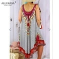 thumbnail image 2 of 2020 Summer Fashion Dresses Printed Round Neck Loose Sleeveless Vest Casual Ladies Dress Sweet Robe Dress, 2 of 5
