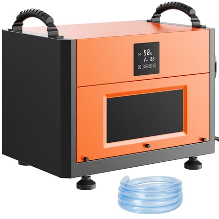 KFFKFF 190-Pint Commercial Dehumidifier with Drain Hose for Crawl Spaces, Basements, Warehouses, and Job Sites, High-Capacity Unit for Moisture Control and Water Damage Restoration, Auto Defrost