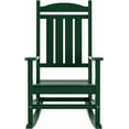 thumbnail image 5 of Costaelm Oversized Outdoor Rocking Chair, High Back Porch Rocker Chair, HDPE All Weather Resistant Outdoor Seating Furniture Wide Rocker Chair for Patio, Lawn, Garden, Dark Green, 5 of 9