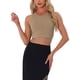 thumbnail image 1 of Camiseta sin mangas de verano INSPIRE CHIC para mujer, camiseta casual, talla S, marrón oscuro, 1 of 5