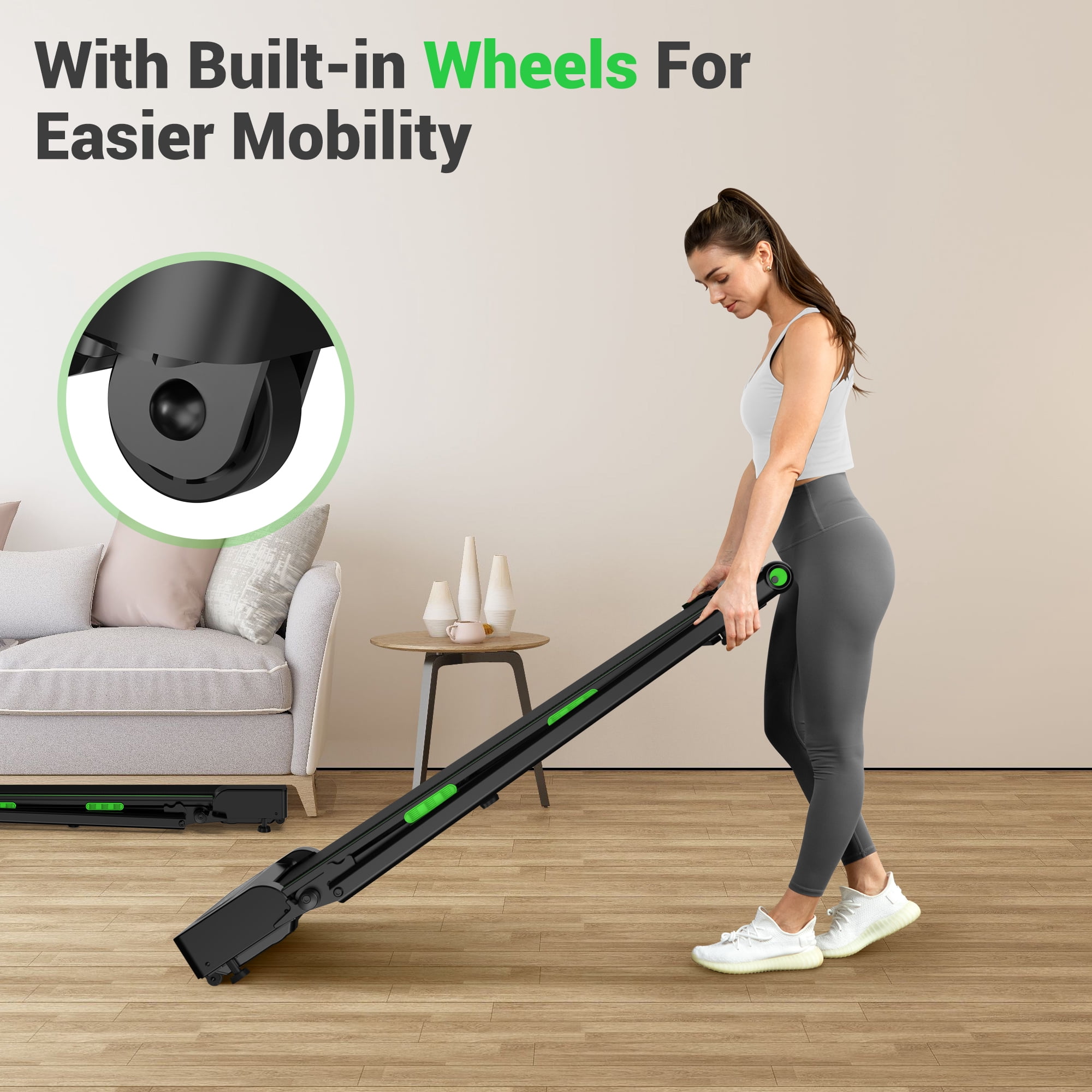 2 in 1 Walking Pad for Home/Office,Folding Treadmill 2.5HP,COFUNOK Under Desk Treadmill with Remote,0.6-7.6mph