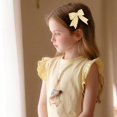 thumbnail image 4 of 3'' Yellow Gingham  Scalloped Edged Ribbon Hair Bows Clip 2 count Grids Checkered  Clip for Teen Girls Women  to School Birthday Easter Dress Accessory Summer, 4 of 6
