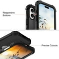 thumbnail image 4 of Decase Compatible with Apple iPhone 16 Phone Case,Shockproof Three Layer Heavy Duty Soft Silicone Rubber Bumper+Hard Plastic Hybrid Protective Case for iPhone 16,Black, 4 of 7