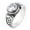 White, variant on Men's Oval Gemstone Ring Stainless Steel Vintage Personalized Hip Hop Jewelry Purple Size 10