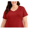 thumbnail image 2 of ID Ideology Plus Size Rapidry V Neck Performance T-Shirt Licorice Red 1X, 2 of 3