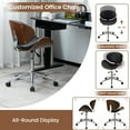 thumbnail image 6 of Costway Adjustable Leather Office Chair Swivel Bentwood Desk Chair w/Curved Seat, 6 of 10