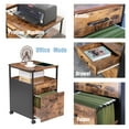 thumbnail image 5 of JJS Wood File Cabinet, Mobile Open Shelf Home Office Filing Cabinet Printer Stand for Letter Size Hanging Files, Rustic Brown, 5 of 8