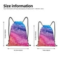 thumbnail image 2 of Disketp Rainbow Glitter Cute Drawstring Backpack Drawstring Gym Bags Draw String Bags for Sports, Gym, Travel, Swimming, Beach-Medium, 2 of 6