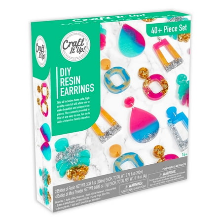Craft It Up! Resin Earrings Kit DIY Resin Earrings by Craft it Up- 40+ Piece Beginners Kit
