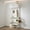 White, variant on Demi Bonn Wall-Mounted Entryway Coat Rack, 5 Metal Hooks & Upper Storage Cabinet, Rustic Brown