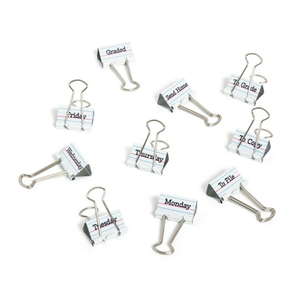 U Brands Teacher Medium Binder Clips, 10 Count