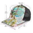 thumbnail image 2 of Disketp Watercolor Palm Tree Print Trucker Hat Men Women - Mesh Baseball SnapBack Cap, 2 of 7