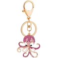 thumbnail image 1 of Cute Octopus Rhinestone Keychain Animal Keyring Car and Bag Accessories (Pink), 1 of 4
