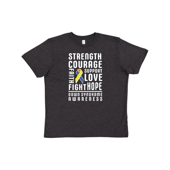 Inktastic Down Syndrome Awareness Strenth Courage Support Youth T-Shirt