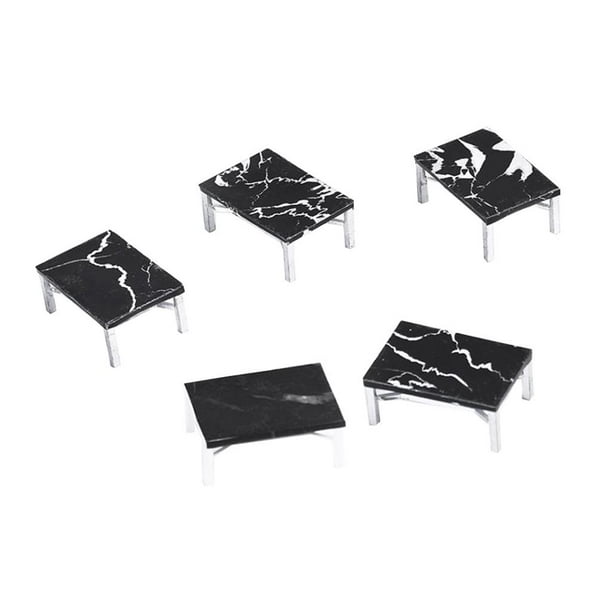 5pcs Muebles de té 1/50 CUTICAT Decoración de Juguete de simulación negro