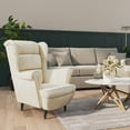 thumbnail image 1 of vidaXL Fauteuil Velours Blanc Crème, 1 of 6