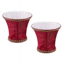 2X Fabric Clip on Lamp Shade, E14 Handmade Lampshade for Modern European Style Wall Sconce Lamp, Crystal Lamp,,2 x Lamp Shade,red