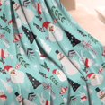 thumbnail image 4 of Blue Christmas Santa and Snowman Pattern Blanket,Comfortable Soft Lamb Wool Throw Blanket,All Season,Warm Lightweight Blankets for Sofa Bed Couch Living Room Chair,50"x60", 4 of 4