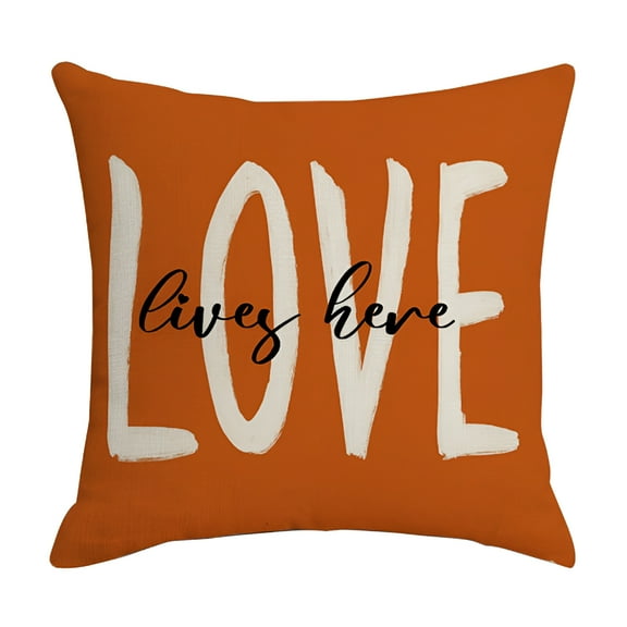 LAMIRO Fall Throw Pillows for Couch 18X18 Inch Pumpkin Maple Leaf Fall Indoor Outdoor Decor Square Pillows for Sofa Living Room,Outside Fall Decor Throw Pillows,1Pack,Orange