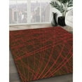 thumbnail image 2 of Ahgly Company Indoor Round Patterned Blood Red Brown Area Rugs, 5' Round, 2 of 6