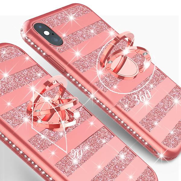 Buy iPhone 7 Plus Case for Girls with Stand, Luxury Sparkle Bling Hard Back  Cover with Ring Kickstand, Slim Fit Shining Fashion Style for Apple iPhone  7 Plus Case Girl - Rose