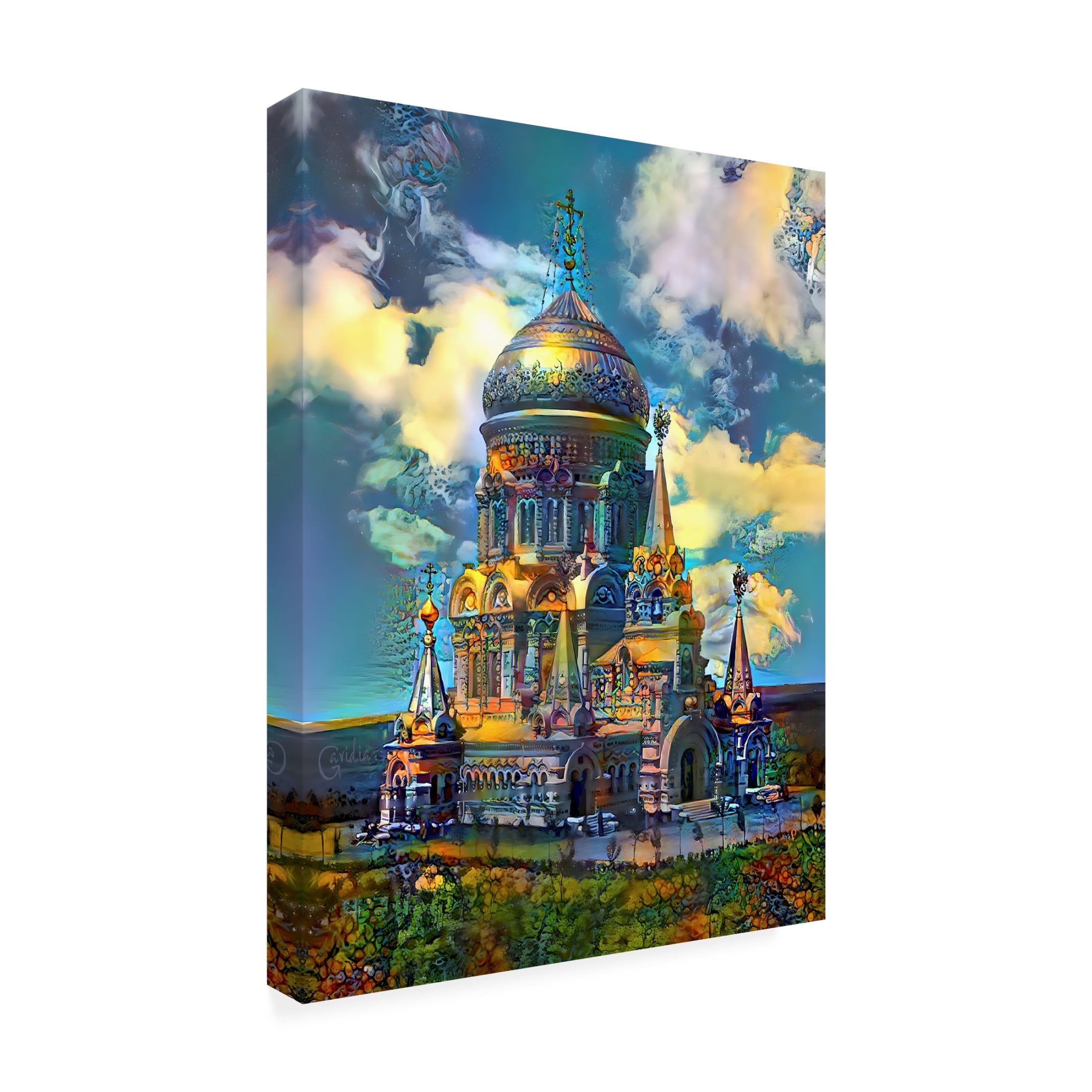 Canvas Wall Art - Pedro Gavidia 'Ukraine Kharkiv Cathedral of Christ the Savior in Borki' Wall Art for Living Room, Bedroom, or Office Décor by Trademark Fine Art - 35 x 47 Inches