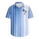 thumbnail image 3 of Mens Manga Corta Botón Abajo Camisas Botones Casuales Imprimir Blusa Turndown, 95% Poliéster 5% Camisa de Spandex para la Fiesta, Negocios Y Diario, 3 of 5