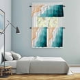 thumbnail image 5 of Teal Green Kitchen Curtains Sets for Windows 36 Inch Length, Geometric Brown White Beach Waves Gradient Rod Pocket Window Treatments Tier Curtains and Valances Set for Bedroom/Bathroom, 5 of 8